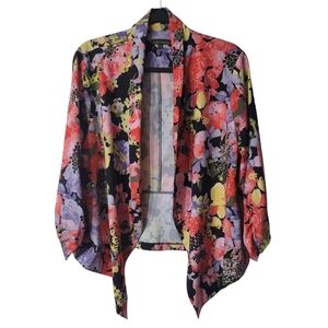 Auline Collection Vibrant Floral Lightweight Blazer Size XXL
